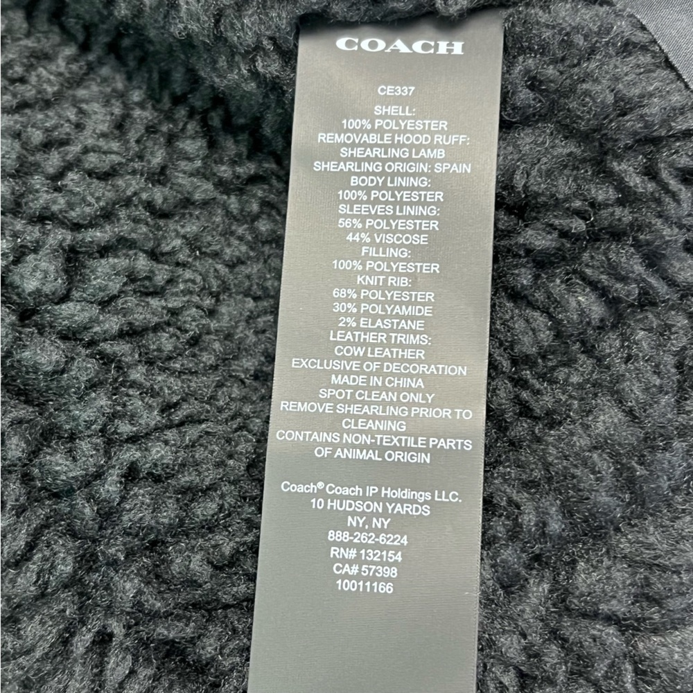 Coach Men’s Winter Jacket Black Short Parka Size XXL - Picture 10 of 13